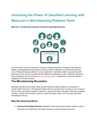 Unlocking the Power of Gamified Learning with MaxLearn’s Microlearning Platform Tools