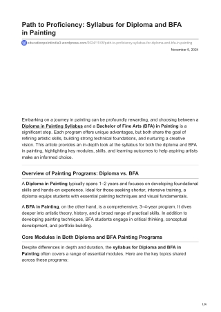 educationpointindia3.wordpress.com-Path to Proficiency Syllabus for Diploma and BFA inPainting