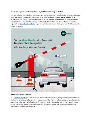 Gate Barrier Systems for Airports