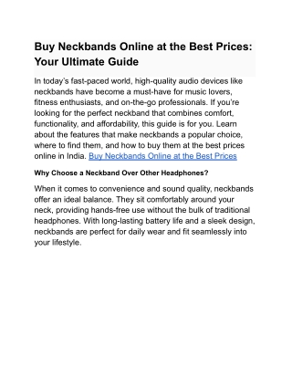 Buy Neckbands Online at the Best Prices_ Your Ultimate Guide