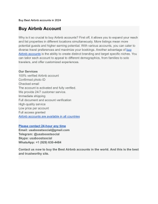 2024s Best Site to Buy Airbnb accounts