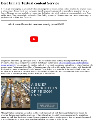 Most effective Inmate Text Assistance