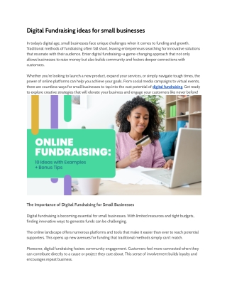 Digital Fundraising ideas for small businesses