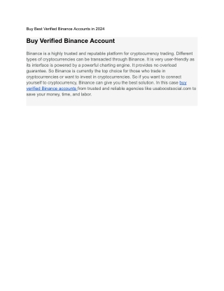 2024s Best Site to Buy Verified Binance Accounts