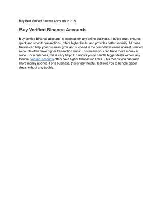 2024s Best Site to Buy Verified Binance Accounts