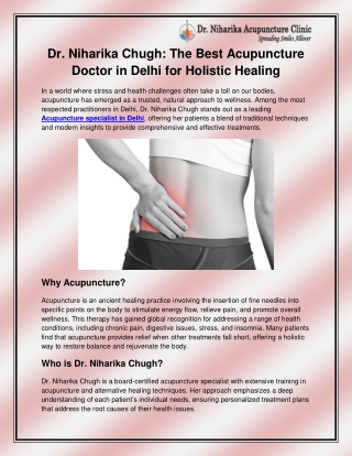 Acupuncture specialist in Delhi
