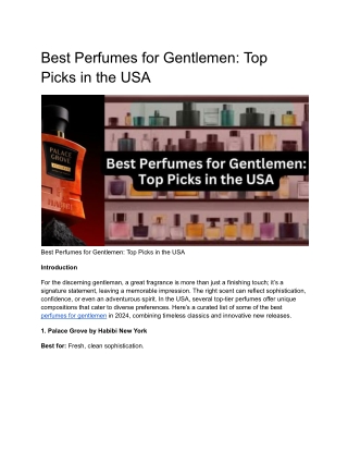 Best Perfumes for Gentlemen_ Top Picks in the USA