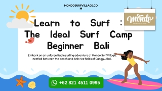 Learn to Surf The Ideal Surf Camp Beginner Bali