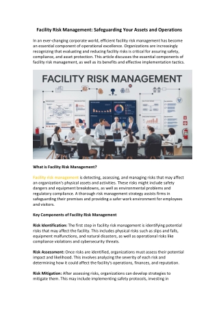 Facility Risk Management