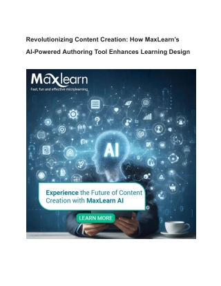 Revolutionizing Content Creation_ How MaxLearn’s AI-Powered Authoring Tool Enhances Learning Design