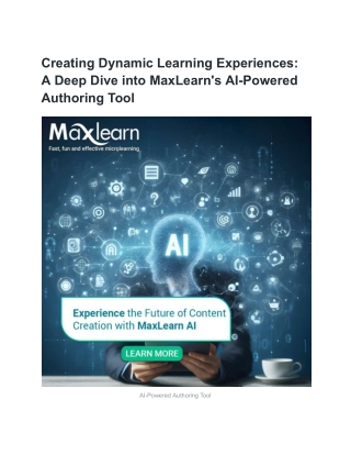 Creating Dynamic Learning Experiences_ A Deep Dive into MaxLearn's AI-Powered Authoring Tool
