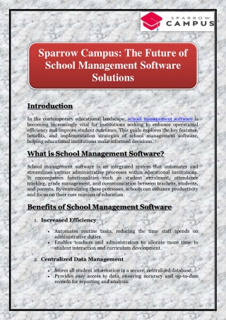 Sparrow Campus: The Future of School Management Software Solutions