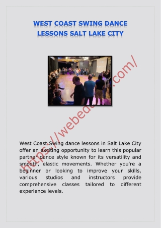 WEST COAST SWING DANCE LESSONS SALT LAKE CITY