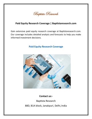 Paid Equity Research Coverage  Baptistaresearch