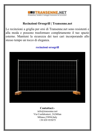 Recinzioni Orsogrill  Transenne.net