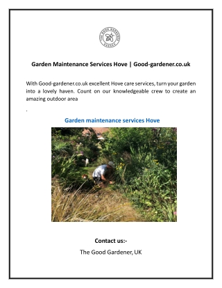 Garden Maintenance Services Hove Good-gardener.co.uk