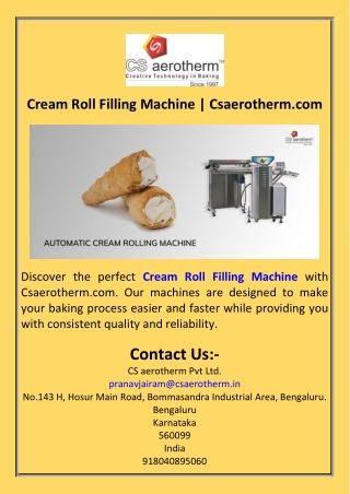 Cream Roll Filling Machine  Csaerotherm.com