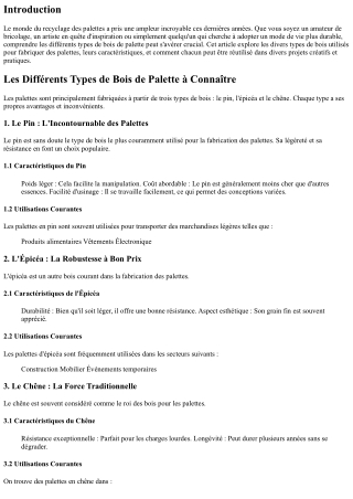 “Les Différents Types de Bois de Palette à Connaître”