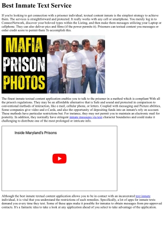 Ideal Inmate Text Assistance