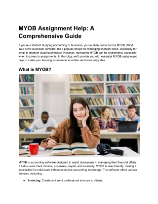 MYOB Assignment Help_ A Comprehensive Guide