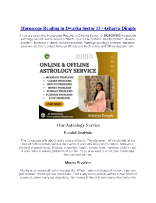 Horoscope Reading in Dwarka Sector 13  8929054563