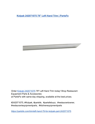 Kolpak 242071075 79_ Left Hand Trim _ PartsFe