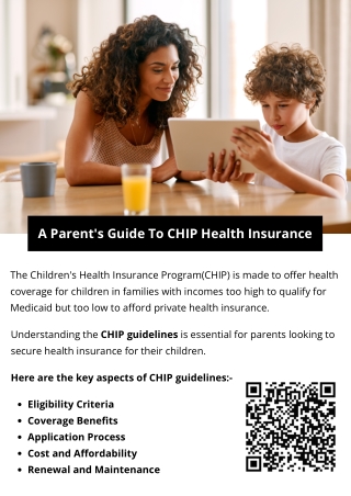 A Parent's Guide To CHIP Health Insurance