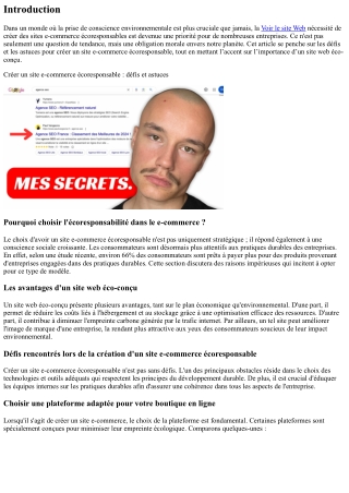 Créer un site e-commerce écoresponsable : défis et astuces