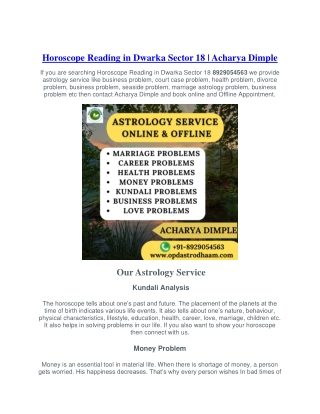 Horoscope Reading in Dwarka Sector 18 8929054563