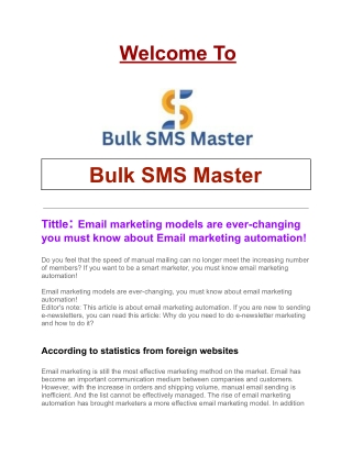 Email marketing models are ever-changing you must know about Email marketing automation!