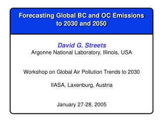 Forecasting Global BC and OC Emissions to 2030 and 2050