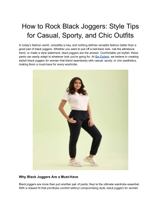 How to Rock Black Joggers_ Style Tips for Casual, Sporty, and Chic Outfits