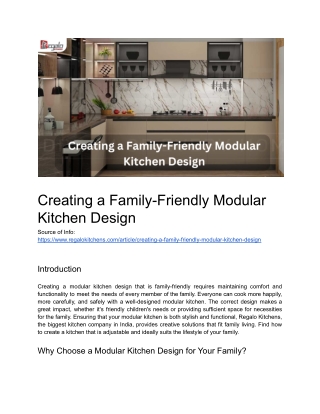 Creating a Family-Friendly Modular Kitchen Design