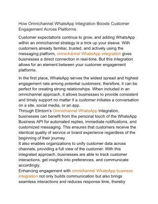 How Omnichannel WhatsApp Integration Boosts Customer Engagement Across Platforms