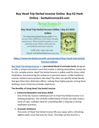 Buy Head Trip Herbal Incense Online  Buy K2 Herb Online - herbalincense24