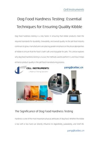 Dog Food Hardness Testing Essential Techniques for Ensuring Quality Kibble
