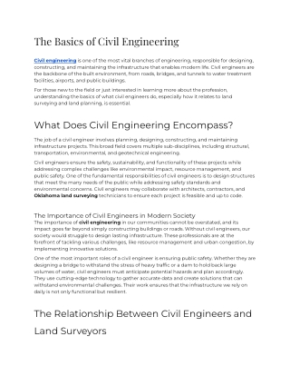 The Basics of Civil Engineering