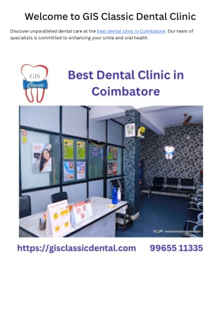 Best Dental Clinic in Coimbatore  Coimbatore Dental Specialists