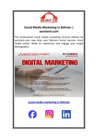 Social Media Marketing In Bahrain  aariztech.com