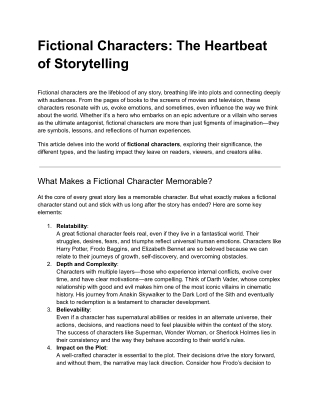 Fictional Characters_ The Heartbeat of Storytelling