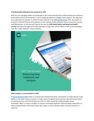 A Family Health Survey based on CAPI
