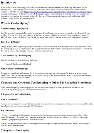 Compare and Contrast: CoolSculpting vs Other Fat Reduction Procedures