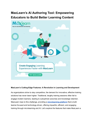 MaxLearn’s AI Authoring Tool_ Empowering Educators to Build Better Learning Content