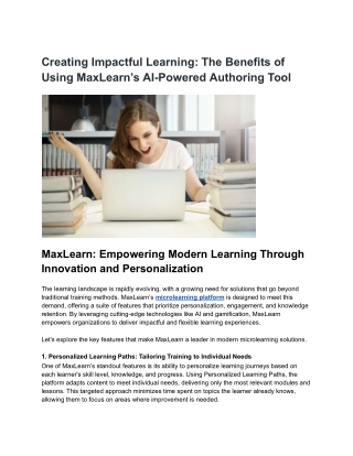 Creating Impactful Learning_ The Benefits of Using MaxLearn’s AI-Powered Authoring Tool