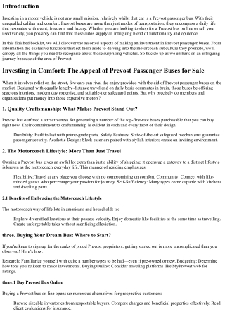 Investing in Comfort: The Appeal of Prevost Passenger Buses for Sale