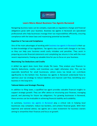 Learn More About Business Tax Agents Burwood