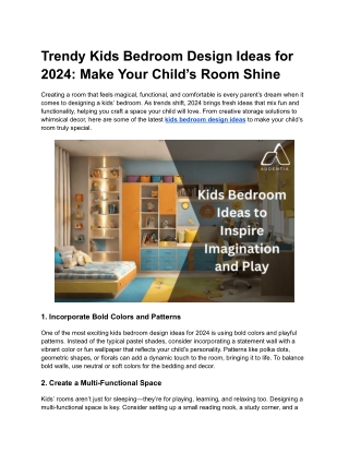 Trendy Kids Bedroom Design Ideas for 2024: Make Your Child’s Room Shine