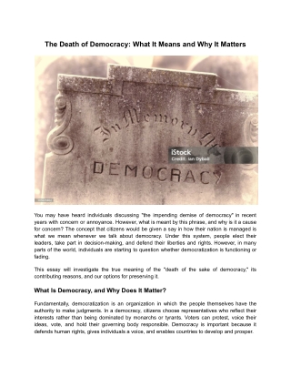 The Death of Democracy_ What It Means and Why It Matters