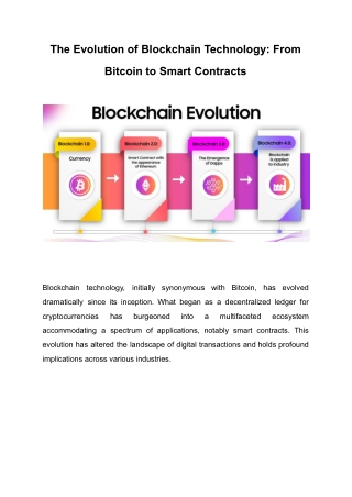 The Evolution of Blockchain Technology_ From Bitcoin to Smart Contracts