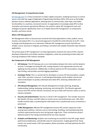 The Role of API Management in Digital Transformation